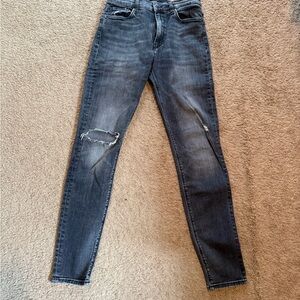 Hudson Barbara Super Skinny Women's Distressed Gray Jeans